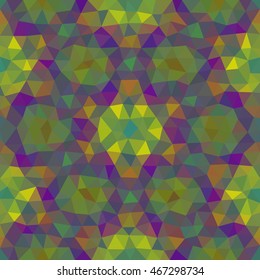 Kaleidoscopic low poly triangle style vector mosaic background