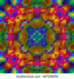 Kaleidoscopic low poly triangle style vector mosaic background