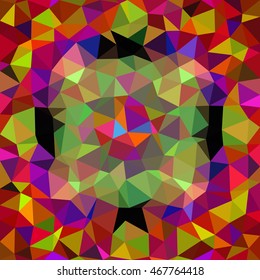 Kaleidoscopic low poly triangle style vector mosaic background