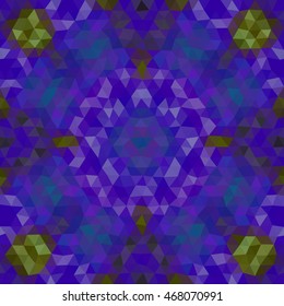 Kaleidoscopic low poly triangle style vector mosaic background
