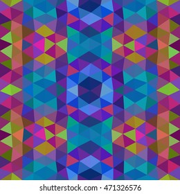 Kaleidoscopic low poly triangle style vector mosaic background