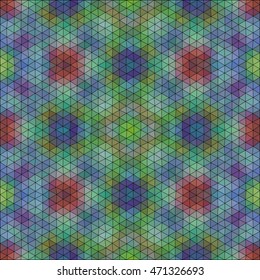 Kaleidoscopic low poly triangle style vector mosaic background