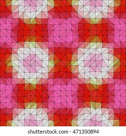 Kaleidoscopic low poly triangle style vector mosaic background