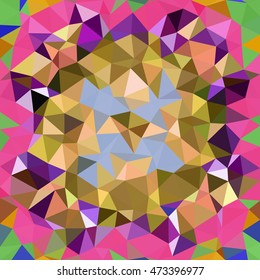 Kaleidoscopic low poly triangle style vector mosaic background