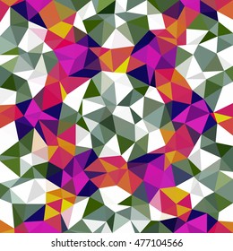 Kaleidoscopic low poly triangle style vector mosaic background