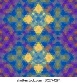 Kaleidoscopic low poly triangle style vector mosaic background