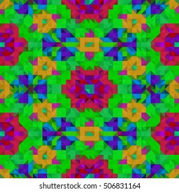 Kaleidoscopic low poly triangle style vector mosaic background