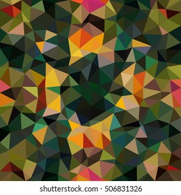 Kaleidoscopic low poly triangle style vector mosaic background