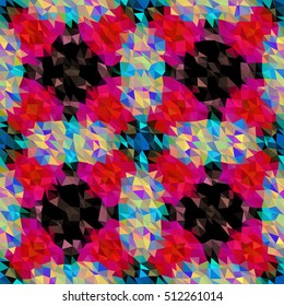 Kaleidoscopic low poly triangle style vector mosaic background