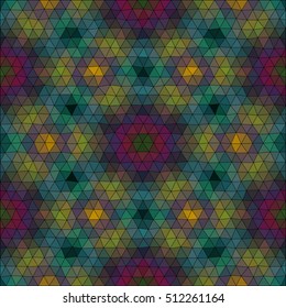 Kaleidoscopic low poly triangle style vector mosaic background