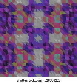 Kaleidoscopic low poly triangle style vector mosaic background