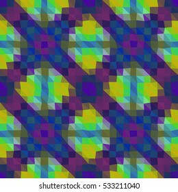 Kaleidoscopic low poly triangle style vector mosaic background