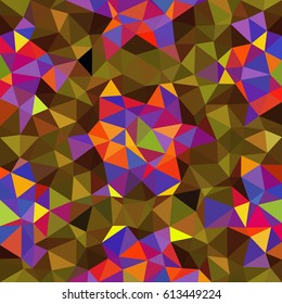 Kaleidoscopic low poly triangle style vector mosaic background