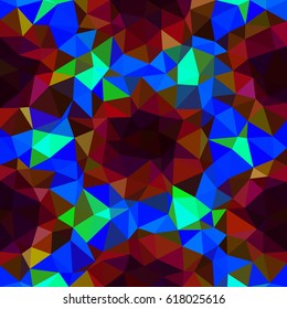 Kaleidoscopic low poly triangle style vector mosaic background