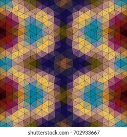 Kaleidoscopic low poly triangle style vector mosaic background