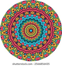 Kaleidoscopic Mandala Artwork Featuring Symmetry and Concentric Layers