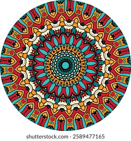 Kaleidoscopic Mandala for Interior Decor and Mindful Meditation Practices