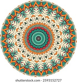 Kaleidoscopic Mandala for Interior Decor and Mindful Meditation Practices