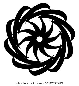 Kaleidoscopic mandalas are inspired by various symmetrical Indian symbols with a set of yoga circles. Buddhism, spiritual tattoos. Mystical symbols or related to the sacred.