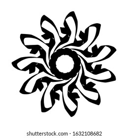 Kaleidoscopic mandalas are inspired by various symmetrical Indian symbols with a set of yoga circles. Buddhism, spiritual tattoos. Mystical symbols or related to the sacred.
