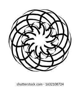 Kaleidoscopic mandalas are inspired by various symmetrical Indian symbols with a set of yoga circles. Buddhism, spiritual tattoos. Mystical symbols or related to the sacred.