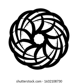 Kaleidoscopic mandalas are inspired by various symmetrical Indian symbols with a set of yoga circles. Buddhism, spiritual tattoos. Mystical symbols or related to the sacred.