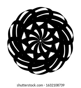 Kaleidoscopic mandalas are inspired by various symmetrical Indian symbols with a set of yoga circles. Buddhism, spiritual tattoos. Mystical symbols or related to the sacred.