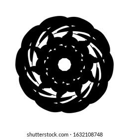 Kaleidoscopic mandalas are inspired by various symmetrical Indian symbols with a set of yoga circles. Buddhism, spiritual tattoos. Mystical symbols or related to the sacred.
