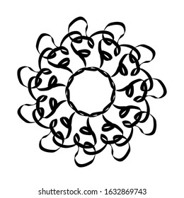 Kaleidoscopic mandalas are inspired by various symmetrical Indian symbols with a set of yoga circles. Buddhism, spiritual tattoos. Mystical symbols or related to the sacred.