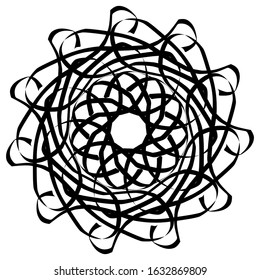 Kaleidoscopic mandalas are inspired by various symmetrical Indian symbols with a set of yoga circles. Buddhism, spiritual tattoos. Mystical symbols or related to the sacred.