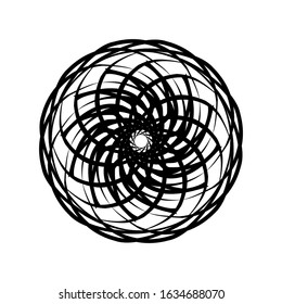 Kaleidoscopic mandalas are inspired by various symmetrical Indian symbols with a set of yoga circles. Buddhism, spiritual tattoos. Mystical symbols or related to the sacred.