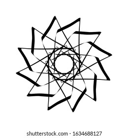 Kaleidoscopic mandalas are inspired by various symmetrical Indian symbols with a set of yoga circles. Buddhism, spiritual tattoos. Mystical symbols or related to the sacred.