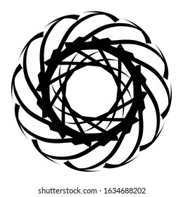 Kaleidoscopic mandalas are inspired by various symmetrical Indian symbols with a set of yoga circles. Buddhism, spiritual tattoos. Mystical symbols or related to the sacred.