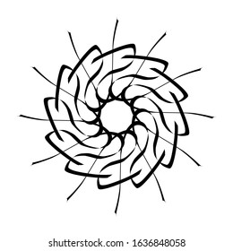 Kaleidoscopic mandalas are inspired by various symmetrical Indian symbols with a set of yoga circles. Buddhism, spiritual tattoos. Mystical symbols or related to the sacred.