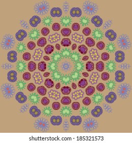 Kaleidoscopic ornament. Vector pattern.