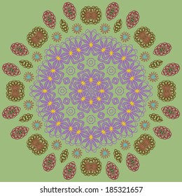Kaleidoscopic ornament. Vector pattern.
