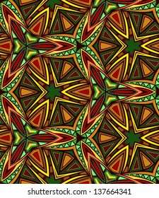 kaleidoscopic vector ethnic pattern.