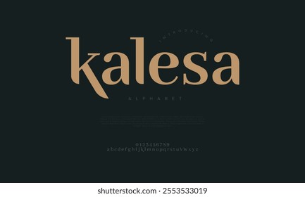 Kalesa typography beauty fashion elegant minimalist serif italic fonts decorative wedding vintage retro logos. Minimal luxury font alphabet logo. Vector illustration