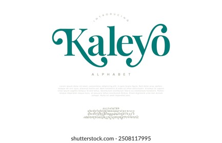 Kaleyo typography beauty fashion elegant minimalist serif italic fonts decorative wedding vintage retro logos. Minimal luxury font alphabet logo. Vector illustration