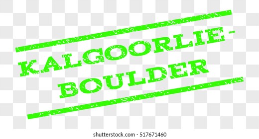 Kalgoorlie-Boulder watermark stamp. Text caption between parallel lines with grunge design style. Rubber seal stamp with dirty texture.