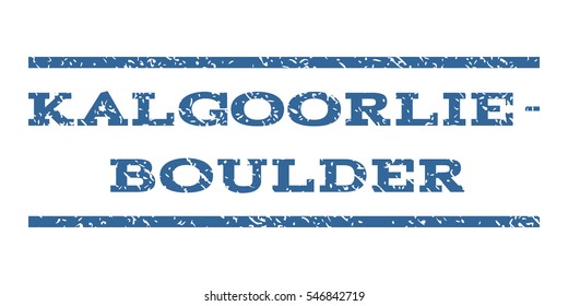 Kalgoorlie-Boulder watermark stamp. Text caption between horizontal parallel lines with grunge design style. Rubber seal stamp with unclean texture.