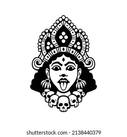 Kali Goddess portrait illustration, emblem 