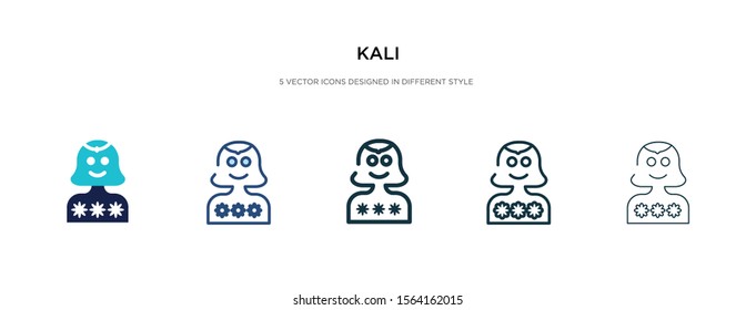kali icon in different style vector illustration. two colored and black kali vector icons designed in filled, outline, line and stroke style can be used for web, mobile, ui