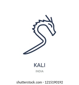 Kali icon. Kali linear symbol design from India collection. Simple outline element vector illustration on white background.