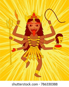 Kali on yellow background, vector