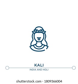 kali outline vector icon. simple element illustration. kali outline icon from editable india concept. can be used for web and mobile
