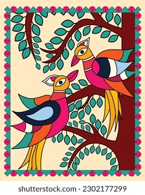 Kalighat Painting love bird