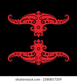 Kalimantan dayak batik, red vector