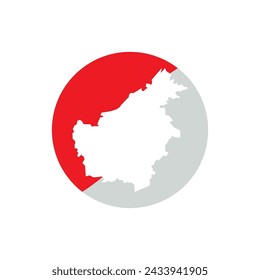 Kalimantan Map-Symbol, Vektor-Illustration Design