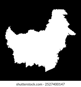 Kalimantan map, Indonesian portion of the island of Borneo, region of Indonesia. Vector illustration.